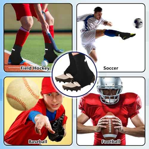 Cross Spat Cleat Covers Football Spats Christian Cross Adjustable Non Slip Cleat Sleeves for Soccer Baseball Softball Field Hockey Fit for Youth Adults Men and Women Gift for Athlete