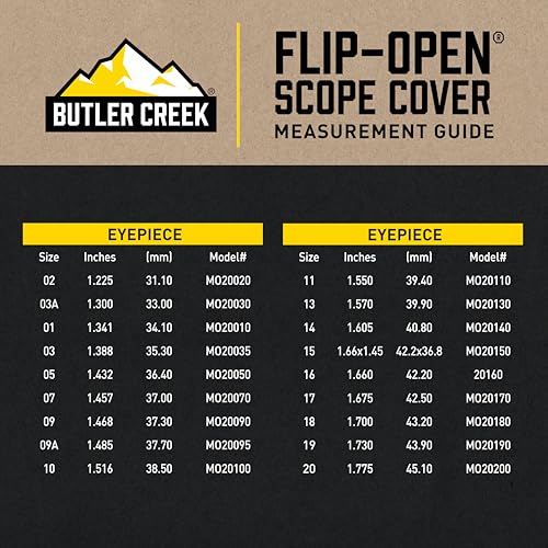 Butler Creek Eyepiece Flip Open Scope Cover - Size 15
