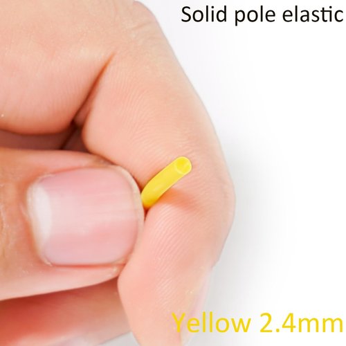 easytooly Yellow Solid Core Pole Elastic Diameter 2.4mm Fishing Lines Latex Tube Retention Rope Fishing Tackles(3 Meter)
