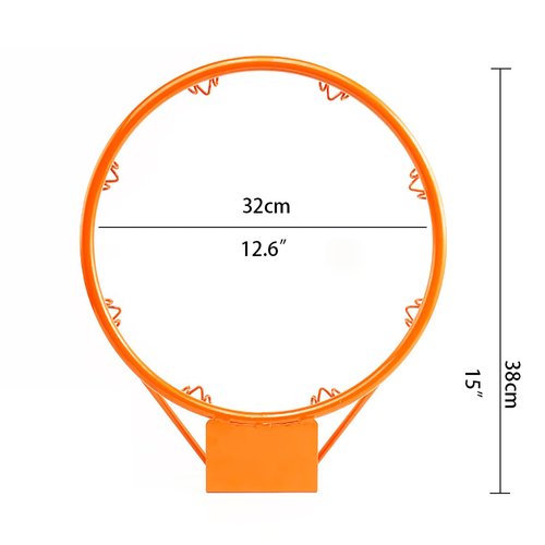 Dream Travel Kids Basketball Rim Goal - Wall Mounted Indoor/Outdoor Hanging Hoop, 32cm/12.6in