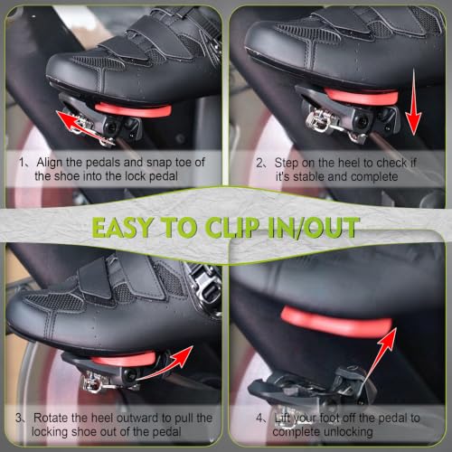 Dual Clip Pedals Compatible with Peloton & Spin Bikes - Aluminum & SPD/Delta Cleats