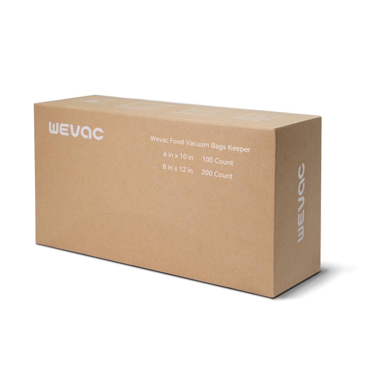 Wevac 6''x10'' and 8''x12'' 300 Count, Vacuum Sealer Bags Keeper, PreCut Bags, Ideal for Food Saver, BPA Free, Commercial Grade, Great for Storage, Meal prep and Sous Vide