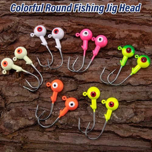 Green 1/4oz Fishing Jig Head with 3D Eyes Saltwater & Freshwater