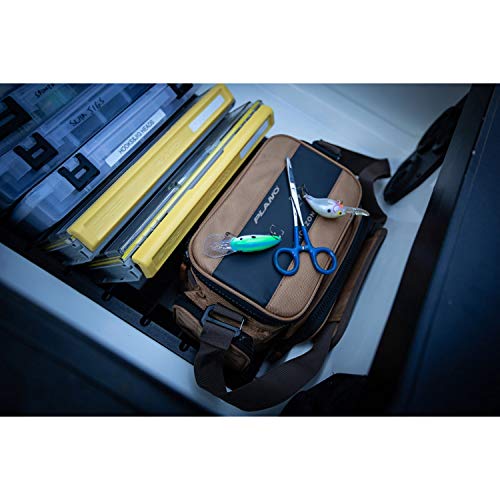 Plano Guide Series Tackle Bag | Premium Tackle Storage with No Slip Base and Included stows, Khaki with Brown and Black Trim