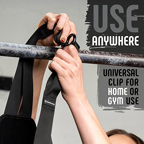 Green Hanging Ab Straps for Pull Up Bar 2 Pack - Leg & Knee Support Sling, Workout Fitness Equipment