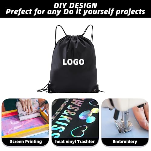 Black Drawstring Backpacks 20 Pack for Parties & Group Events
