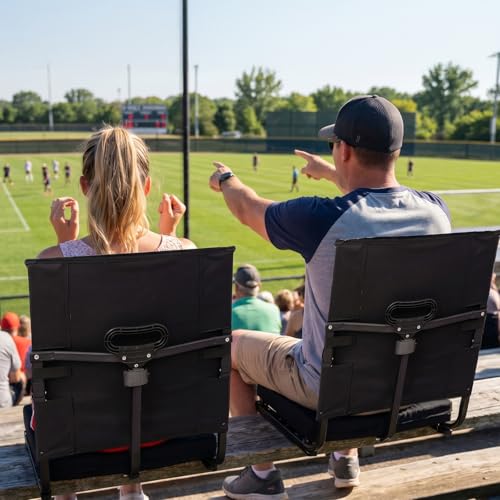 Blue Extra Wide Stadium Seat with Back Support - Folding Bleacher Chair, 1 Pack