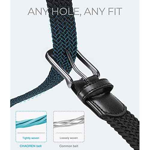 CHAOREN Mens Belt - Braided Stretch Golf Belt for Men 1 3/8"- Gift for Golf Pants Casual Shorts Jeans