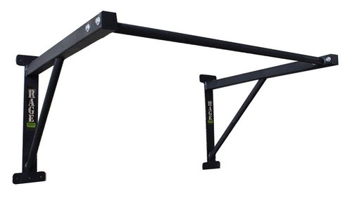 Rage Fitness Heavy-Duty Wall Mounted Pull Up Bar - 500 lbs Weight Capacity | Maintain Upper Body Strength & Core Stability | Space Efficient Steel Chin Up Black Bar for Home & Gym Versatile Workouts