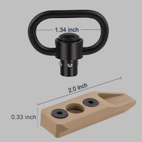 5 Slot M-LOK Rail Section Set of 2 Pieces for Mlok Rail