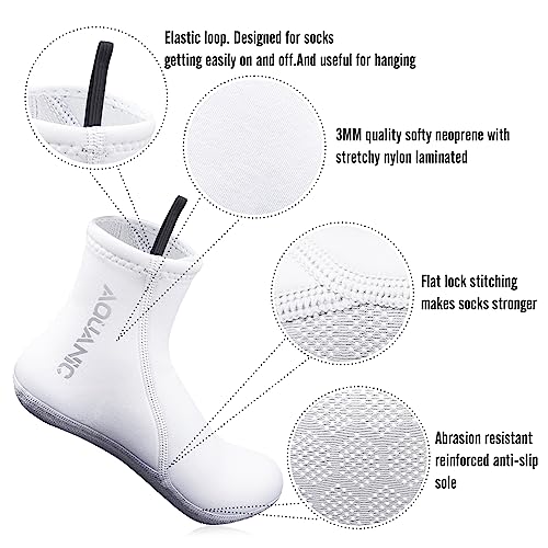 Nitescuba 2.5mm Neoprene Diving Socks - Thermal Water Socks for Snorkeling & Surfing (Medium / White)