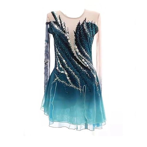 ZYDANC B,M, Figure Skating Competition Dress for Girl Ice Dance Gymnastics Art Performance Clothing Rhythmic Gymnastics Leotard