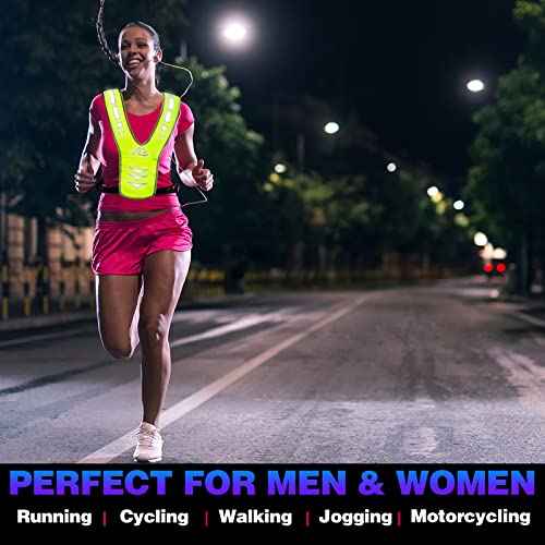 Reflective Running Vest Gear with Reflective Bands for Women Men Safety Reflective Vest for Walking Running Cycling at Night