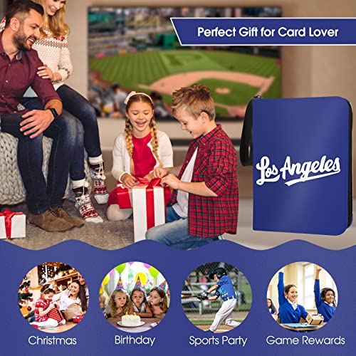 Baseball Card Binder With Sleeves 400 Pocket, Los Angeles Card Holder for Trading Cards, Collector Album Sports 3 Ring Binder Storage Book Folder Organizer for Kids Gift