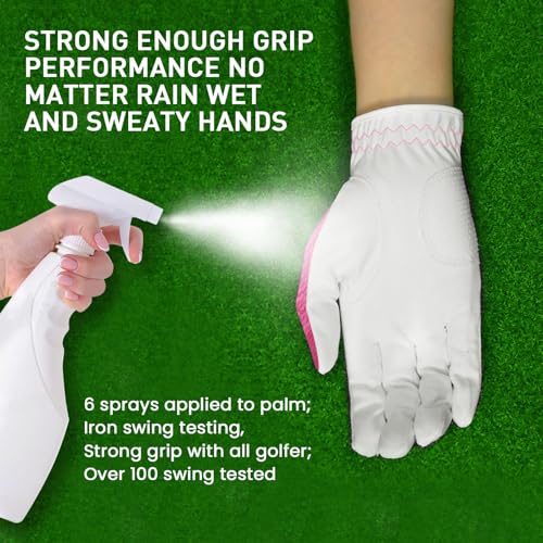 Women's Golf Glove in Rain and Wet Conditions - Left Hand Rose Medium