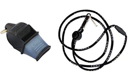 Fox 40 Sonik Blast CMG Whistle with Lanyard, Black