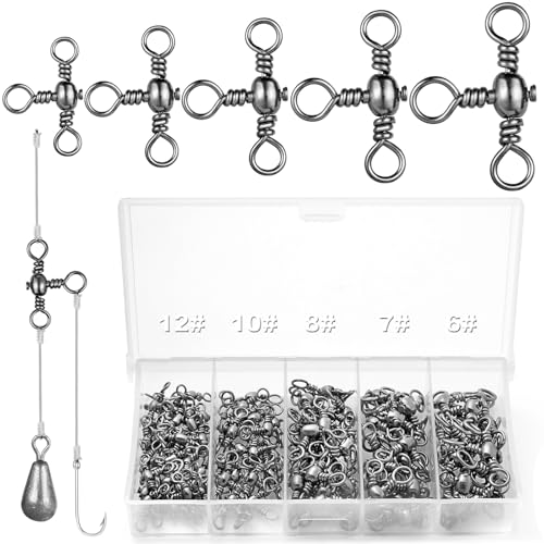 Fishing Swivels 100Pcs Three-Way T-Shape Terminal Tackle for Freshwater Saltwater