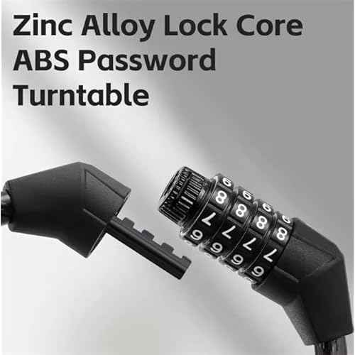 Bicycle Cable Lock, 4-Digit Combination, 6-Foot Long, Resettable Anti-Theft Bicycle Lock,Accessories for Mountain Bike, Road Bike, Electric Bicycle, Scooter£¨Black£©