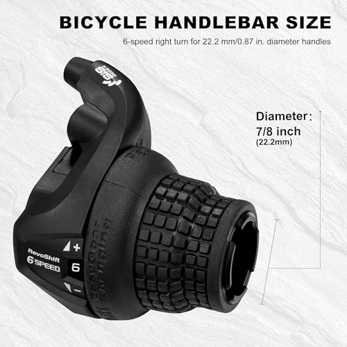 Aikolesa RS25-6R 6-Speed Bike Gear Shifter with Thumb Twist Grip - Universal Fit