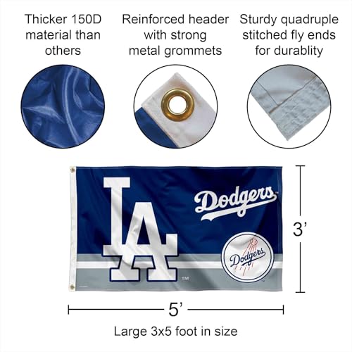 WinCraft Los Angeles Dodgers Logo Insignia 3x5 Foot Grommet Banner Flag