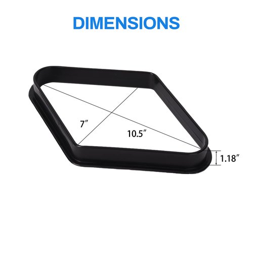 GSE Games & Sports Expert Black Plastic Billiard 8-Ball Triangle Racks or 9-Ball Diamond Pool Ball Racks Fit Standard 2-1/4" Billiard Pool Balls (9 Ball Diamond)