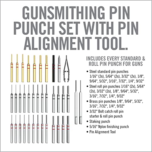 Real Avid Punch Set, Gunsmithing Tool Kit with Roll Pin Punch Set, Flat Tip Metal Punch Set, Brass Punch Set and Gunsmithing Tools: Pin Starter Tool