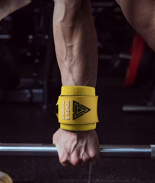 bench wrist wraps - 100% Polyester wrist wraps gym & Weightlifting | Adjustable Stabilizer with Thumb Loop | One Size Fits Most (Men/Women)