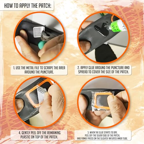 Bike Tire Repair Kit with Patches Levers Glue for MTB & Road Bikes
