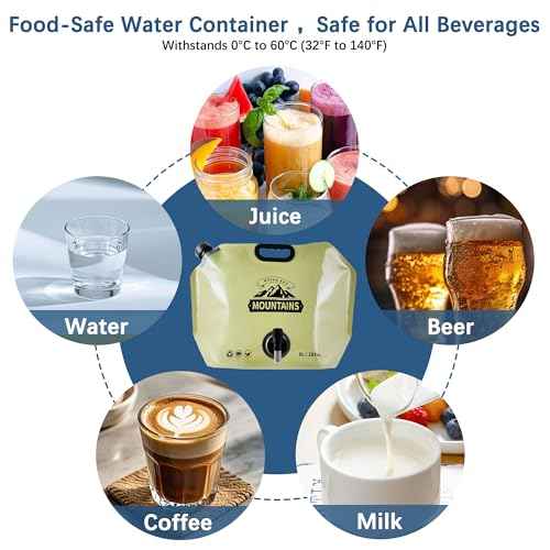 Camping Water Jug 2.1 Gallon Collapsible Water Container Portable Water Bag for Travel Outdoor Hiking BPA Free Lightweight (Beige (2.1Gal), 1)