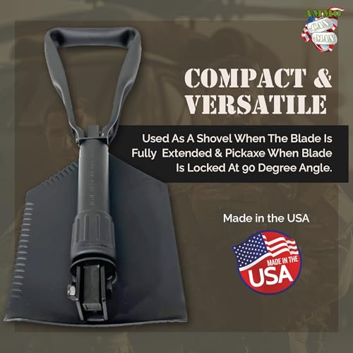 Military-Grade Folding Camping Shovel Set - Survival Entrenching Tool with Carrier