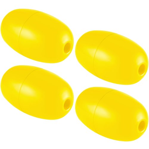 Lewtemi 4 Pcs Buoys Floats Rope Floats Marine, 4.72'' x 2.75'', 3/5'' Hole Deep Water Fishing Marker Buoys Bulk for Boats Swimming Kayak Crabbing Trail Dock Pool (Yellow)