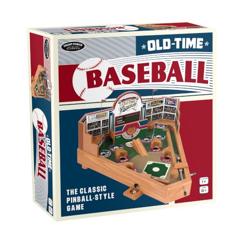 Old Time Baseball Pinball Game - Wooden Tabletop Arcade for Kids & Adults