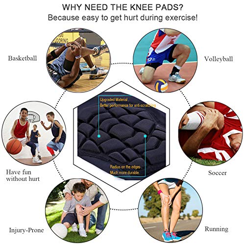 SZKANI Knee Pads Compression Leg Sleeve for All Sports, Black 2 Pack Medium