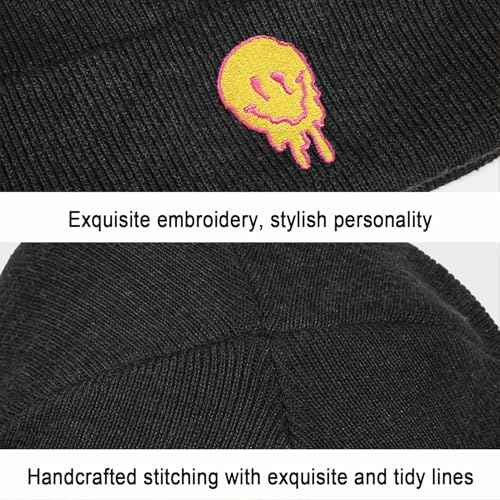 Cool Beanie Black Beanies Cozy Knit Beanie for Men Women