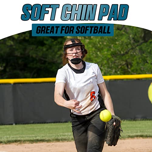 Softball Face Mask Chin Pad Set Black - 4 Pack, Comfortable & Absorbent