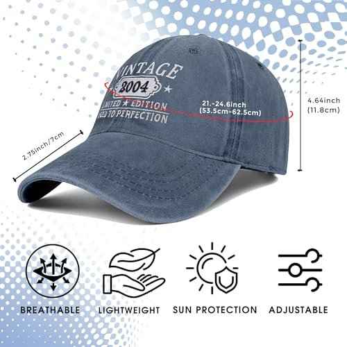 21st Birthday Gifts for Her Him Vintage 2004 Hats Turning 21 Gift Ideas for Men Women Black Hat