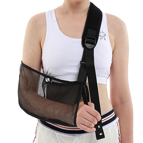Mesh Arm Shoulder Sling Updated Version 2 - Adjustable Water-Resistant Immobilizer for Injuries