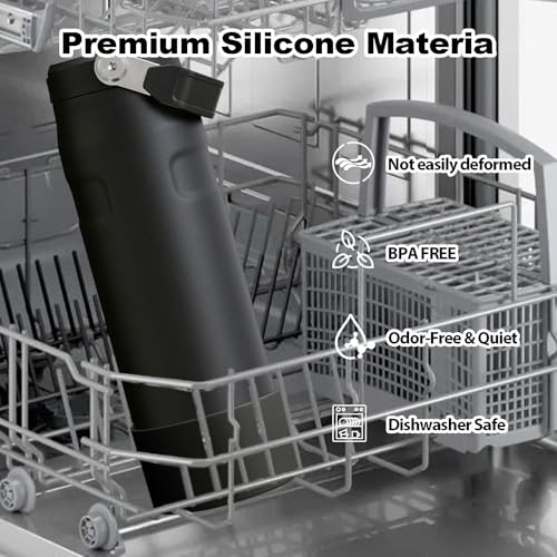 Black Silicone Boot for Stanley IceFlow 24 oz Water Bottle - Anti-Slip Protector