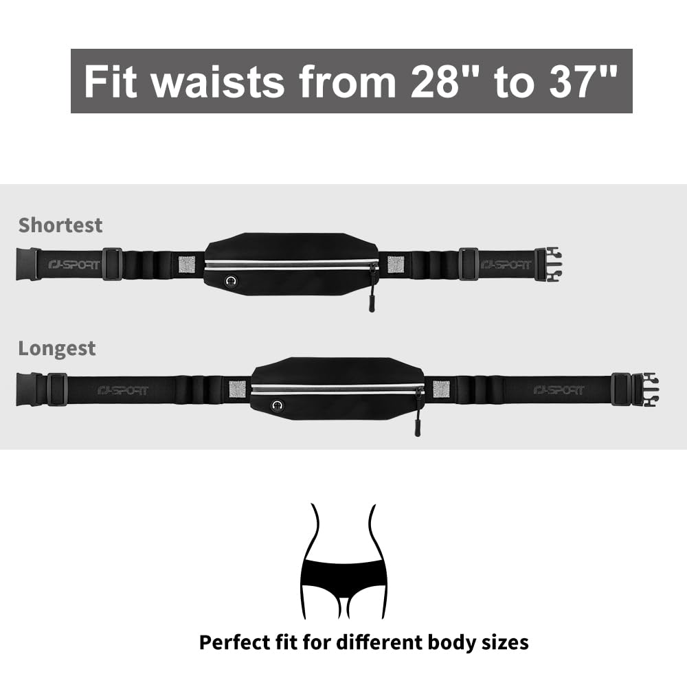 RJ-Sport Triathlon Belt with Pouch - Race Number Bib Holder with 6 Gel Loops, Ideal for Running, Cycling & Marathon (Grey)