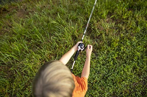 Abu Garcia 5’6" Ike Dude Youth Fishing Rod and Reel Spincast Combo, 2-Piece Rod, Size 6 Reel, Right Handle Position,White