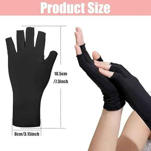 Utaly Women Sunblock Fingerless Gloves Non-Slip UV Protection Driving Riding Summer Outdoor Gloves for Women Girls
