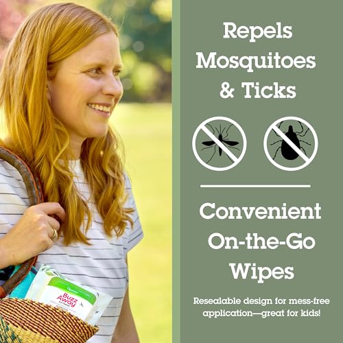 Quantum Buzz Away Extreme Mosquito & Tick Wipes - 20 Count Pack of 1 - DEET-Free Repellent