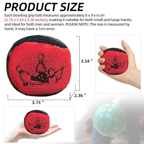 TonGass Microfiber Ultra Dry Bowling Grip Ball Set - Black & Red, 3 Pack
