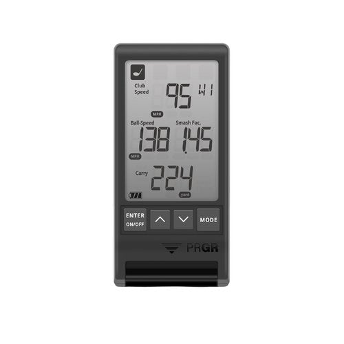 PRGR HS 130-A Portable Golf Launch Monitor | Doppler Radar Measures Club & Ball Speed, Smash Factor, Total & Carry Distance | Tracks Swing Speed Training Aids