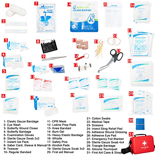 Waterproof First Aid Kit for Home, Car & Outdoor Emergencies