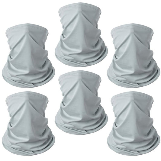 Fanjin 6 Pack Neck Gaiter Bandana Face Mask Breathable Bandana, Summer UV Protection Cooling Neck Gaiter Face Clothing Neck Gaiter (Gray), 16.5*9.8in