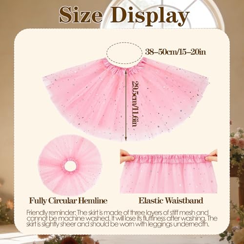 Girls Tutu Skirt for Dance & Party - Red Sequin, 3 Layers Tulle, Ballet Costume