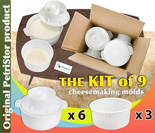 Cheese Making Kit with 9 Molds for Soft and Hard Cheese - Beginners Set