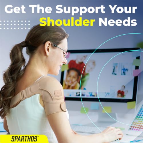 Sparthos Rotator Cuff Shoulder Brace - Support, Stability, Pain Relief - Beige - Universal Desert Beige