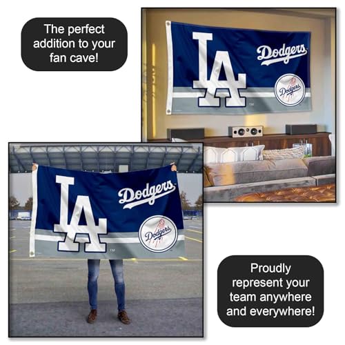 WinCraft Los Angeles Dodgers Logo Insignia 3x5 Foot Grommet Banner Flag